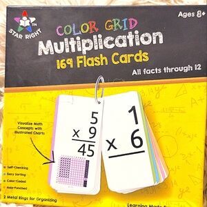 OVER 160 MULTIPLCATION LEARNING FLASH CARDS! STUDY AID BACK TO SCHOOL MATH HELP